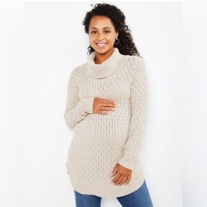 Maternity tan Turtleneck Sweater in medium
